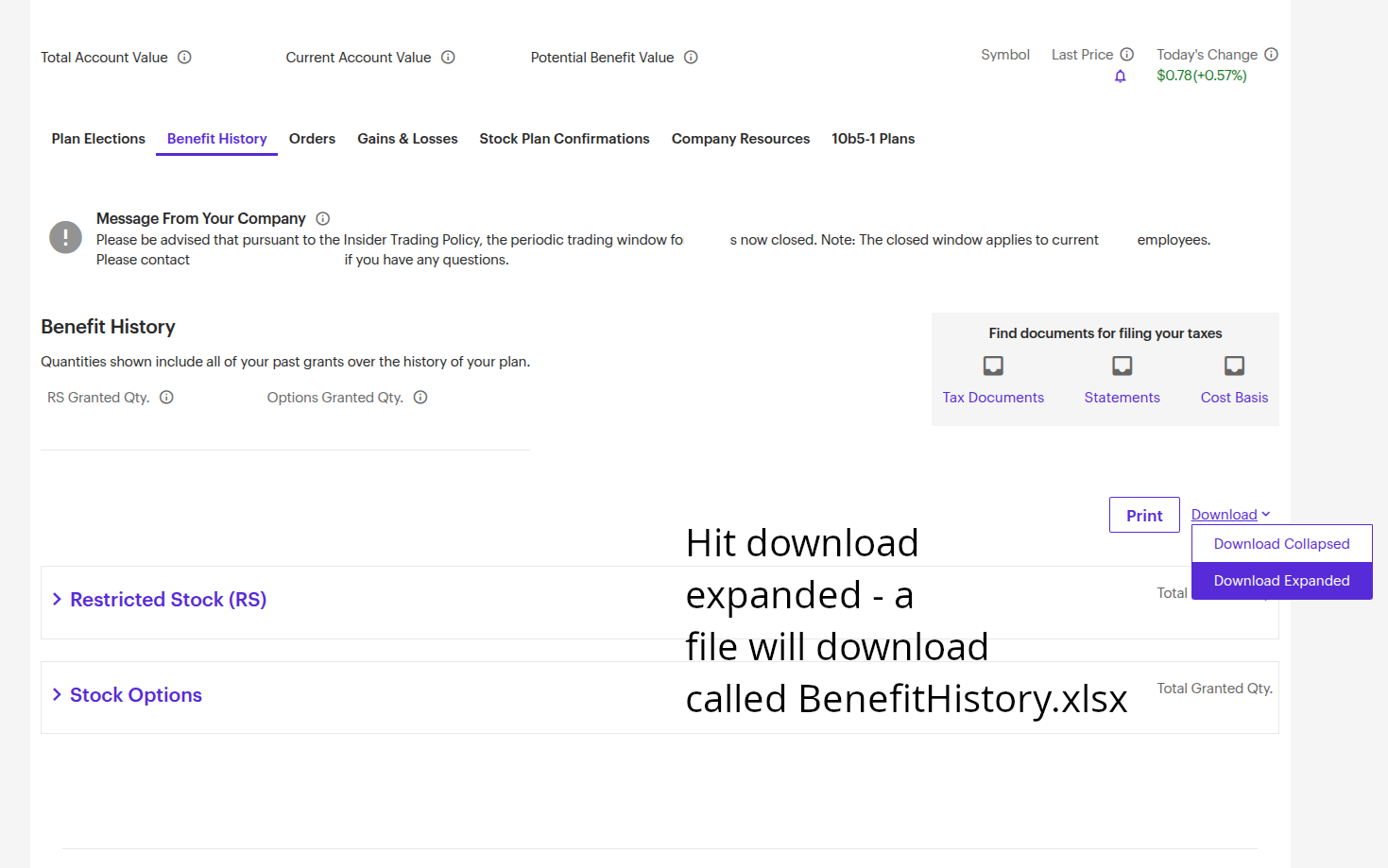 Download → Download Expanded