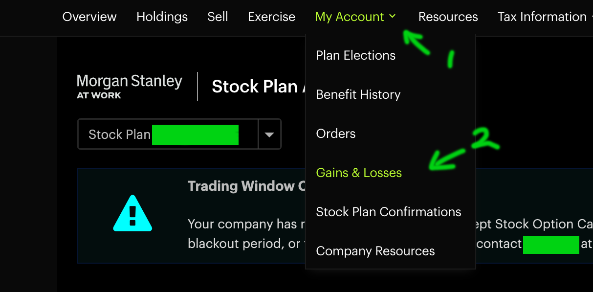Select Gains & Losses